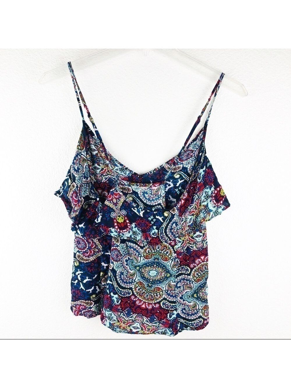 Forever21 Boho Blue Floral Top Medium! -> Forever21 Boho Blue Floral Top Medium! - Picture 4 of 7